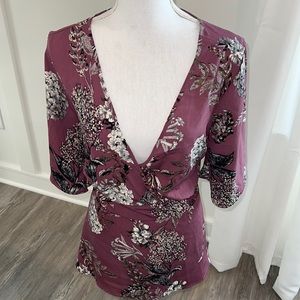 NWT Beautiful Purple Floral Tunic